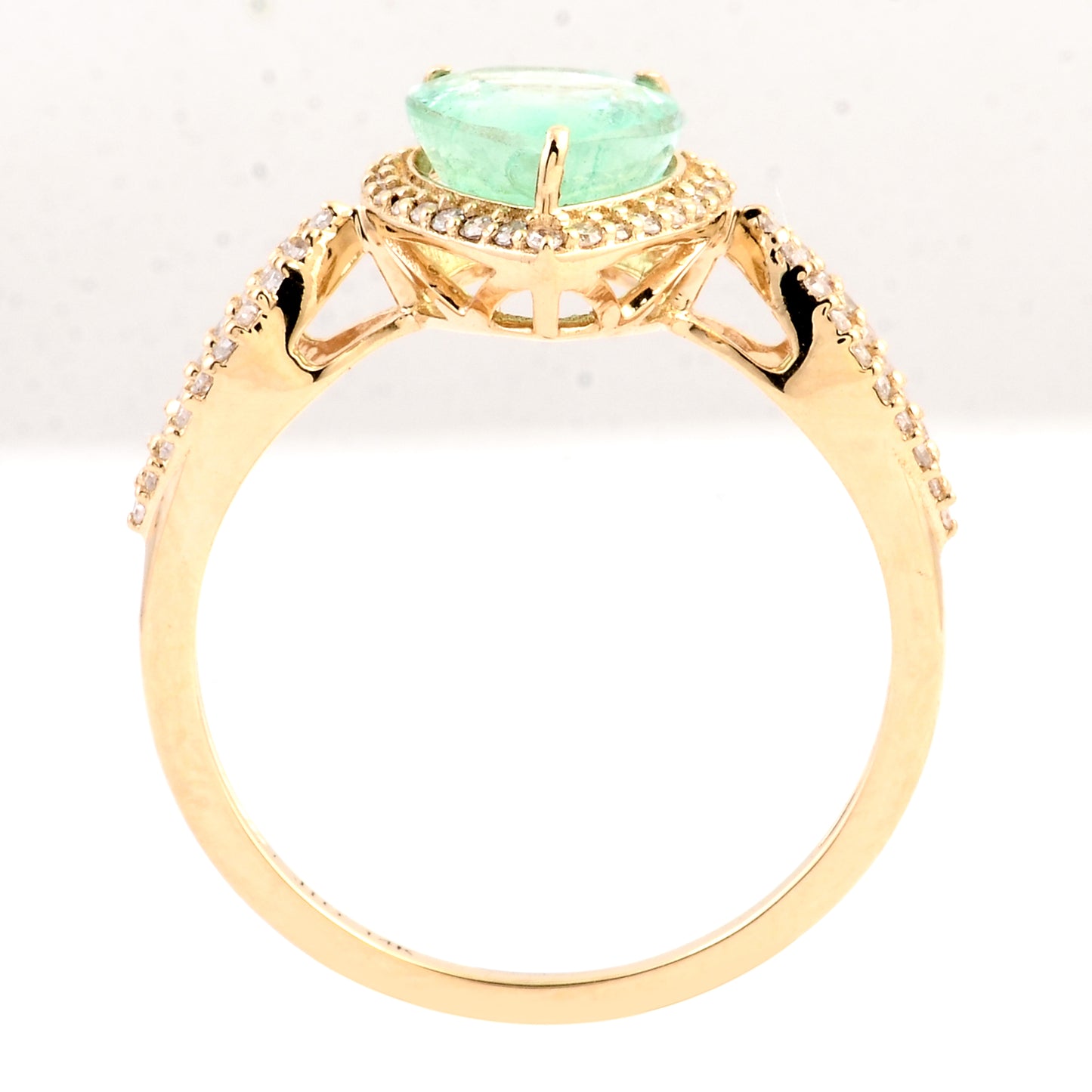 1.93 Carats Natural Beryl Emerald 14K Gold Ring