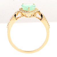 1.93 Carats Natural Beryl Emerald 14K Gold Ring