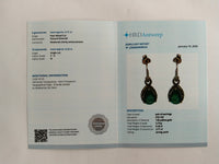 2.93 Ct Pear Mixed Cut Natural Emerald 14K Gold Earrings