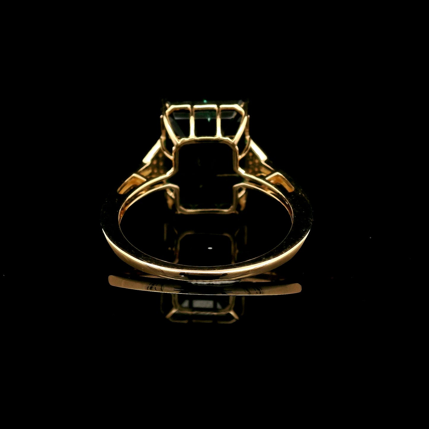 7.15 Ct Emerald Cut Lab Grown Emerald 14K Gold Ring
