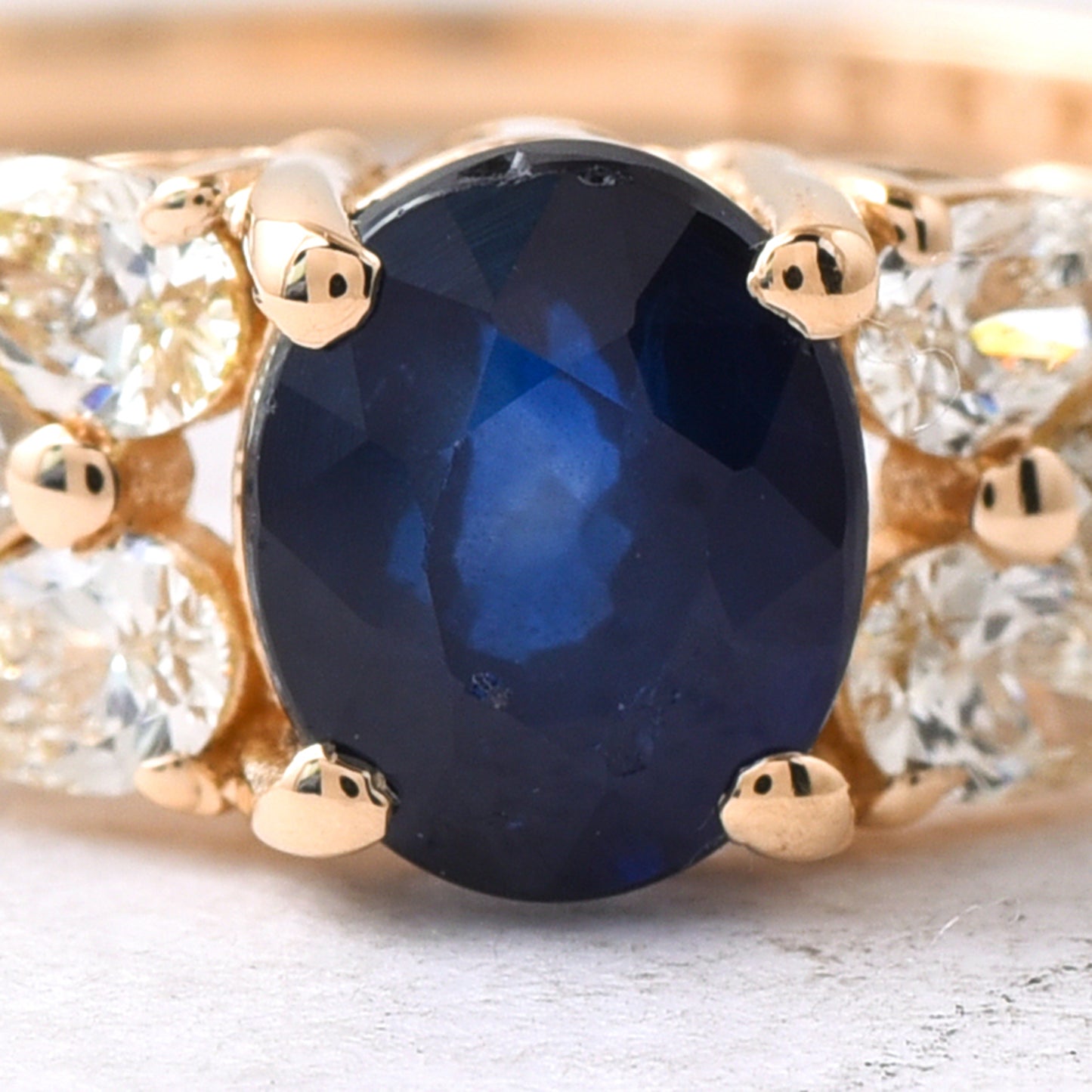 1.31 Ct Oval Mixed Cut Natural Sapphire 14K Gold Ring