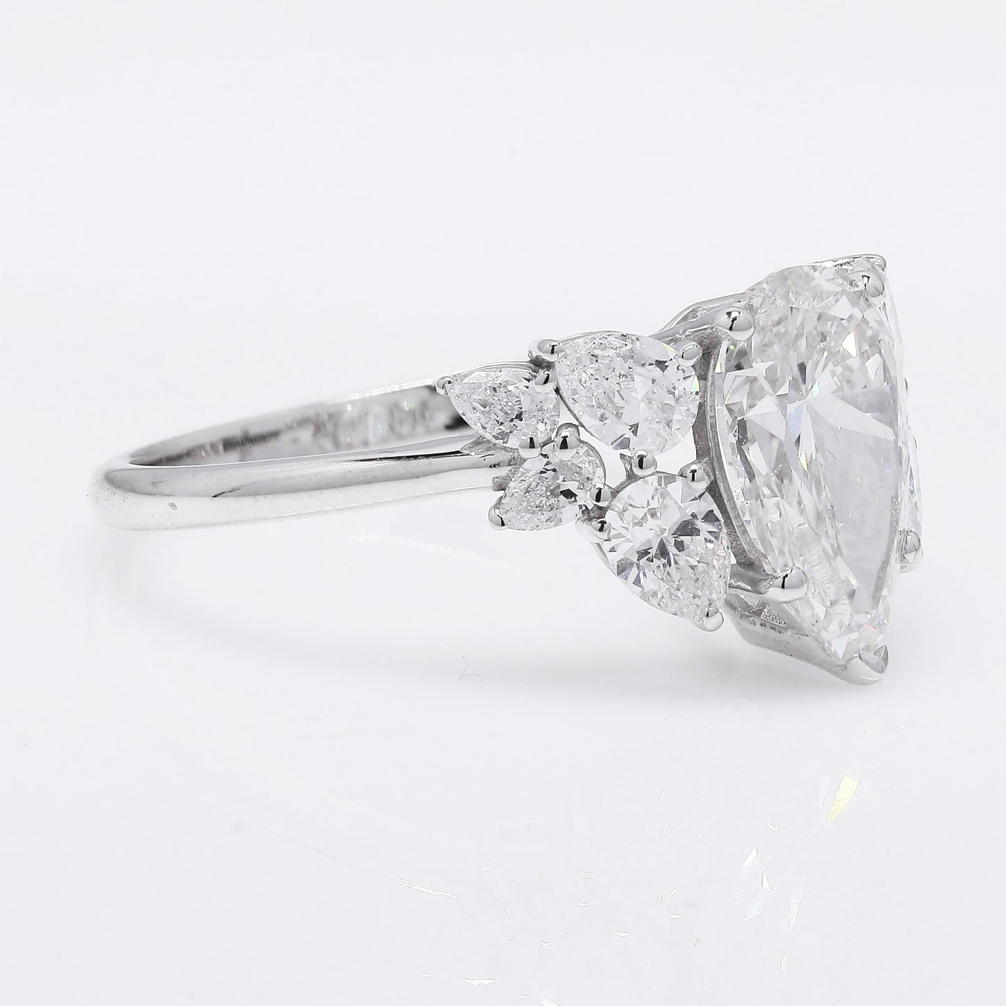 2.66 Ct Pear Brilliant Lab Grown Diamond 14K Gold Ring