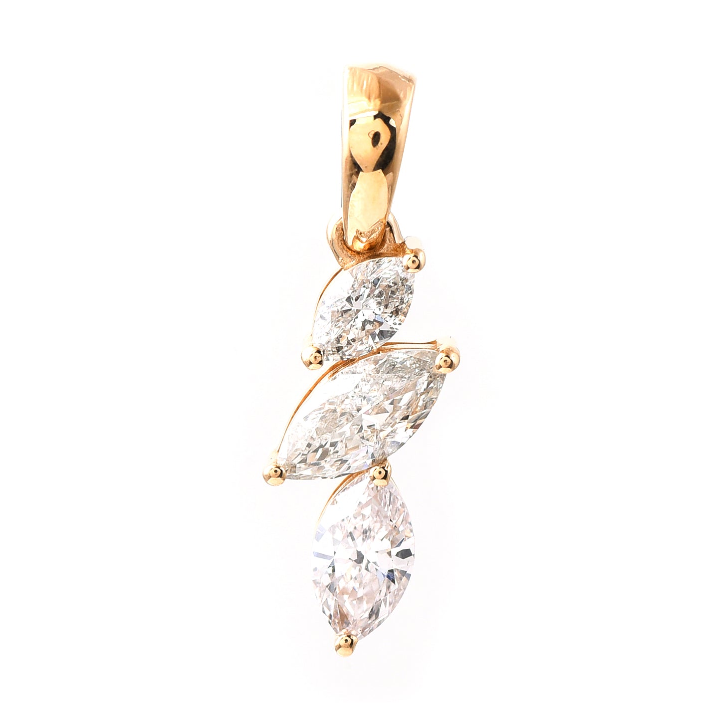 0.51 Ct Marquise Diamond 14K Gold Pendant