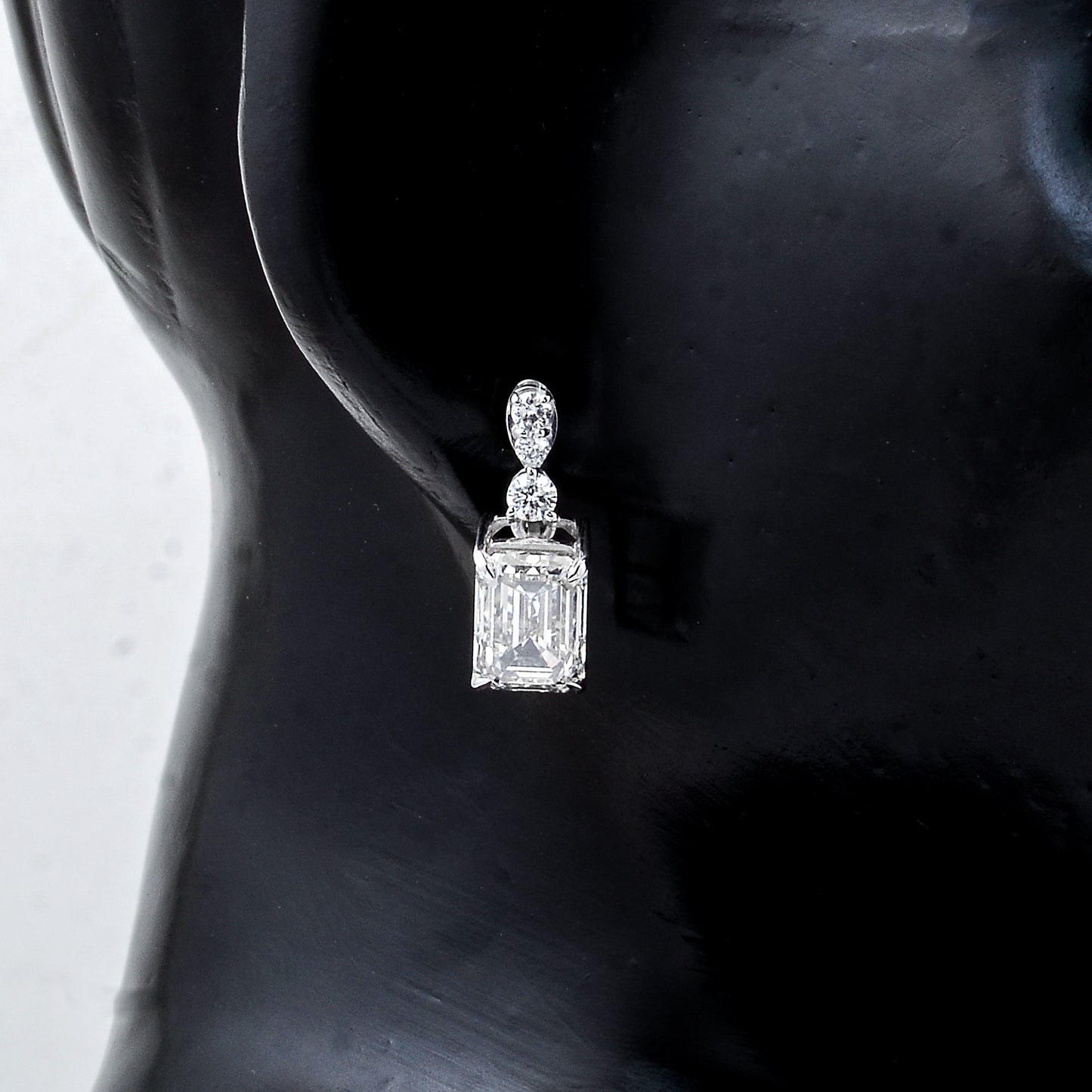 4.36 Ct Octagon Lab Grown Diamond 14K Gold Earrings