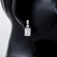 4.36 Ct Octagon Lab Grown Diamond 14K Gold Earrings