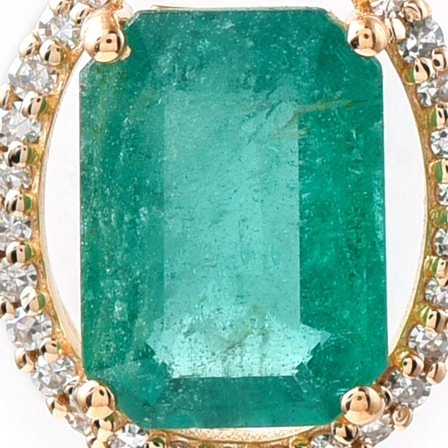 1.58 Ct Octagon Step Cut Natural Emerald 14K Gold Pendant
