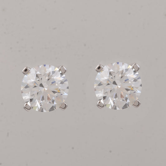 4.05 Carats Lab Grown Diamond 14K Gold Earrings