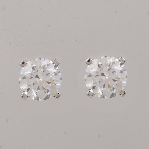 4.05 Carats Lab Grown Diamond 14K Gold Earrings