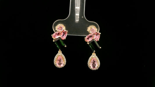 2.65 Ct Pear Tourmaline 14K Gold Earrings