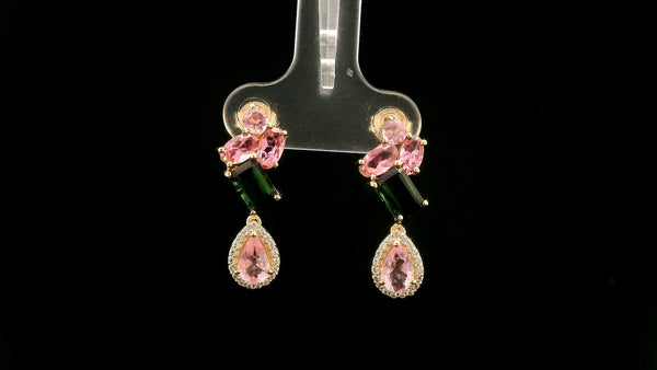 2.65 Ct Pear Tourmaline 14K Gold Earrings
