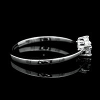 0.13 Ct Round Diamond 925 Silver Ring