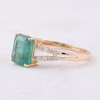 1.99 Ct Octagon Emerald 14K Gold Ring