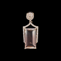3.62 Ct Rectangle Mixed Cut Natural Sunstone 14K Gold Pendant