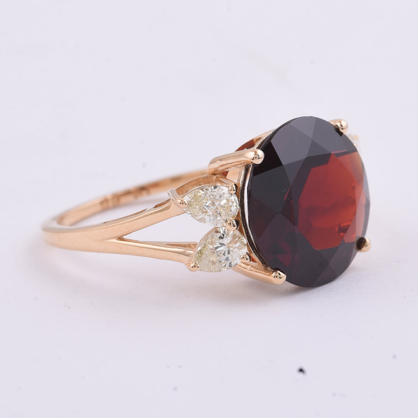 6.11 Ct Round Natural Garnet 14K Gold Ring