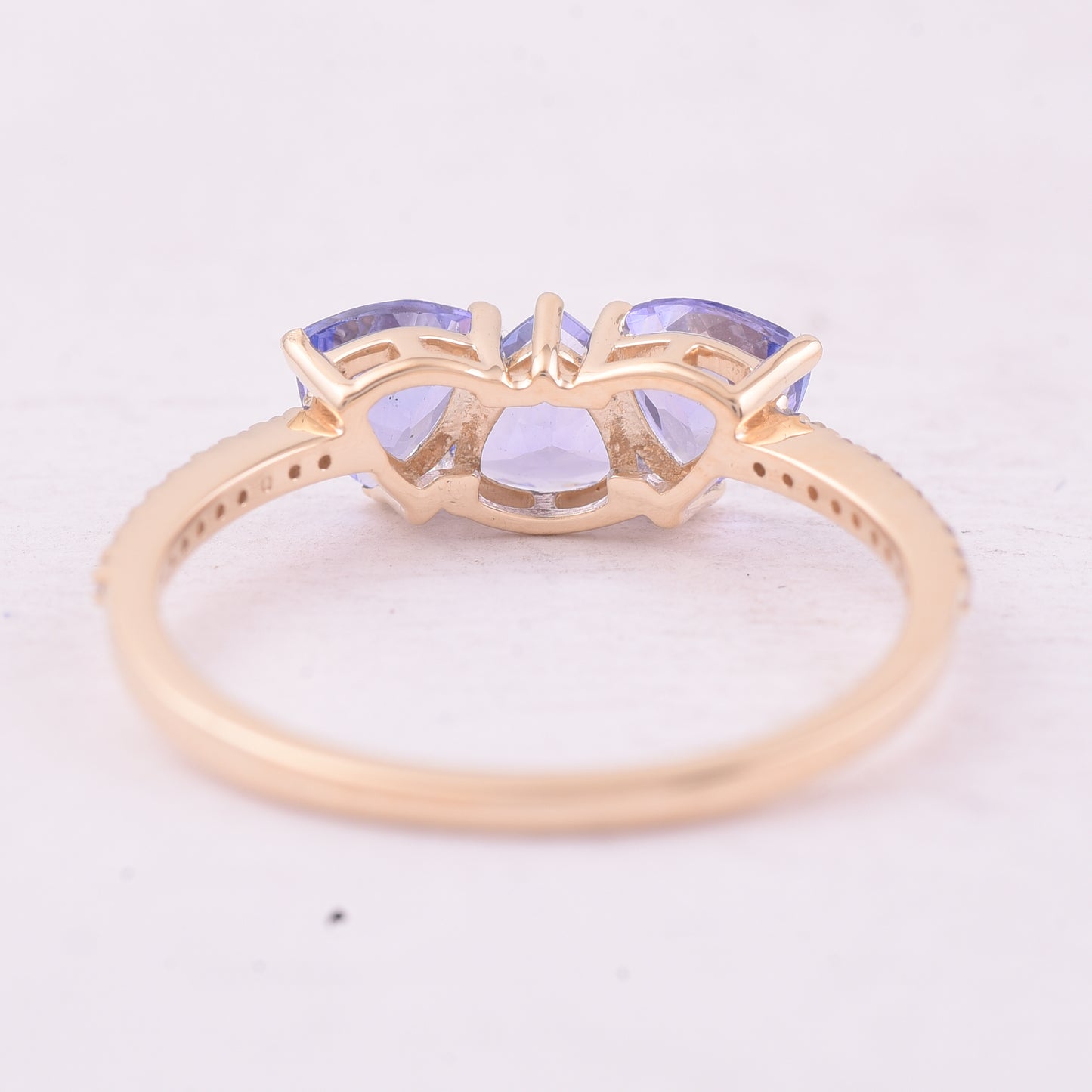 1.13 Ct Trillion Tanzanite 9K Gold Ring
