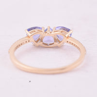 1.13 Ct Trillion Tanzanite 9K Gold Ring