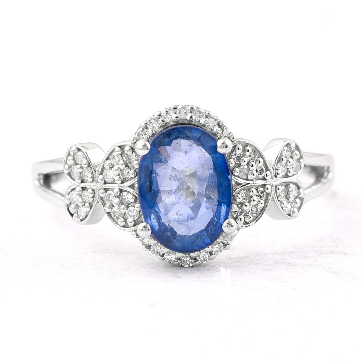 1.36 Ct Oval Mixed Cut Natural Sapphire 950 Platinum Ring
