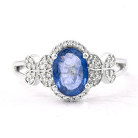 1.36 Ct Oval Mixed Cut Natural Sapphire 950 Platinum Ring