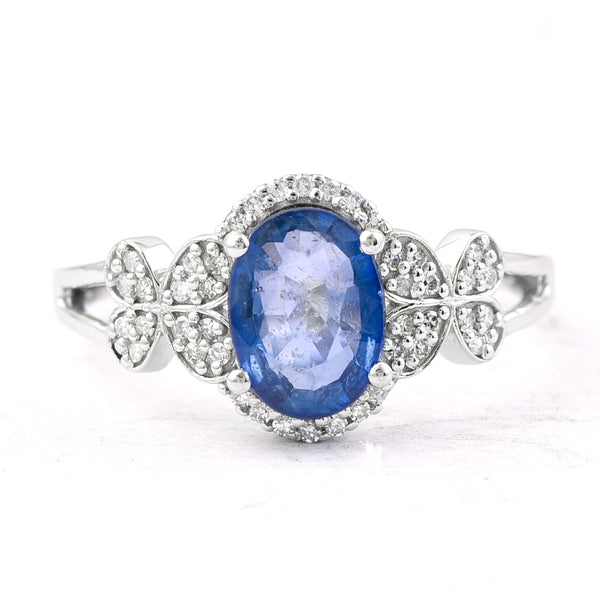 1.36 Ct Oval Mixed Cut Natural Sapphire 950 Platinum Ring