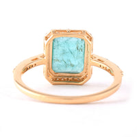 2.33 Ct Octagon Step Cut Natural Emerald 14K Gold Ring