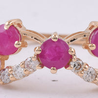 1.89 Ct Round Natural Ruby 14K Gold Ring