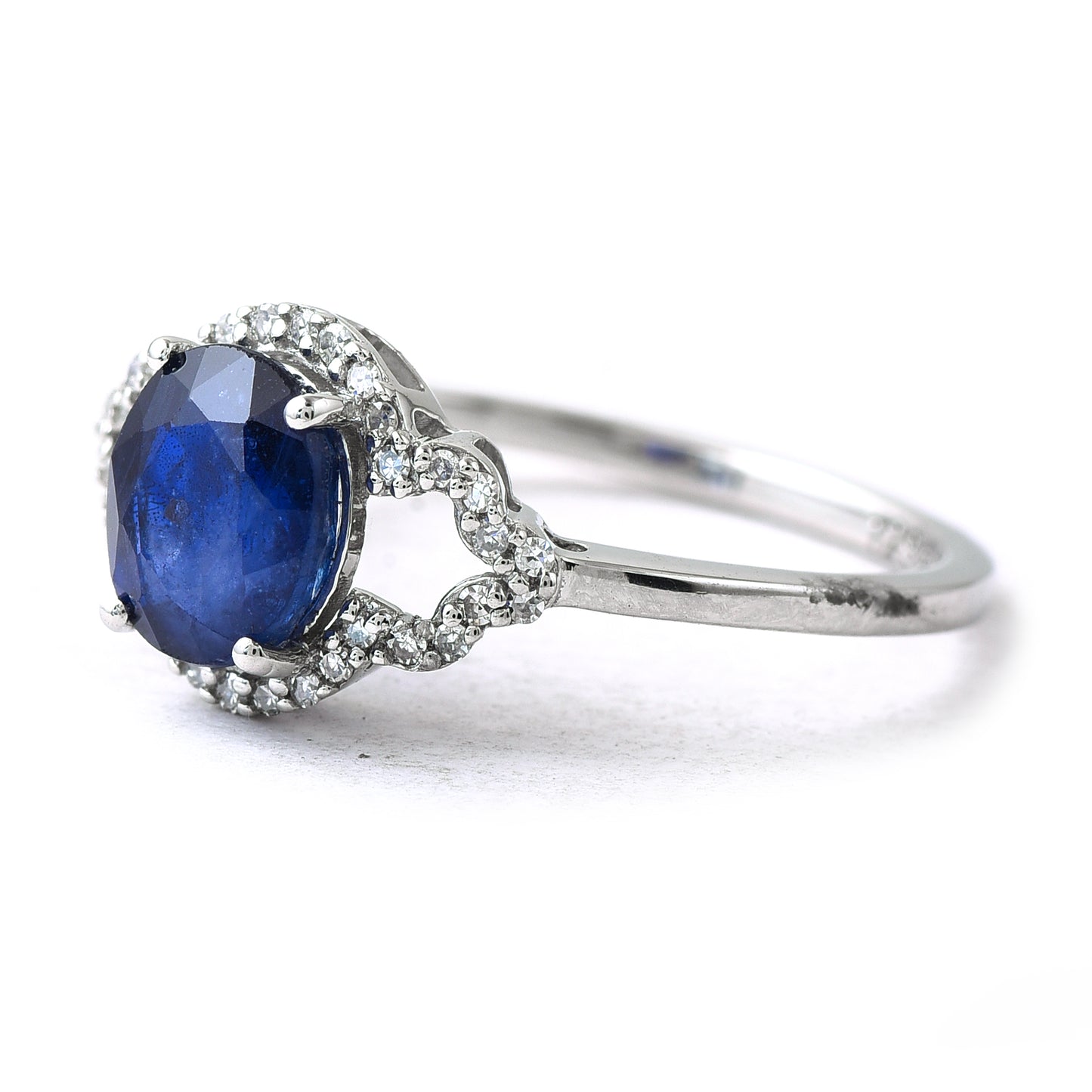 2.85 Ct Oval Mixed Cut Natural Sapphire 950 Platinum Ring