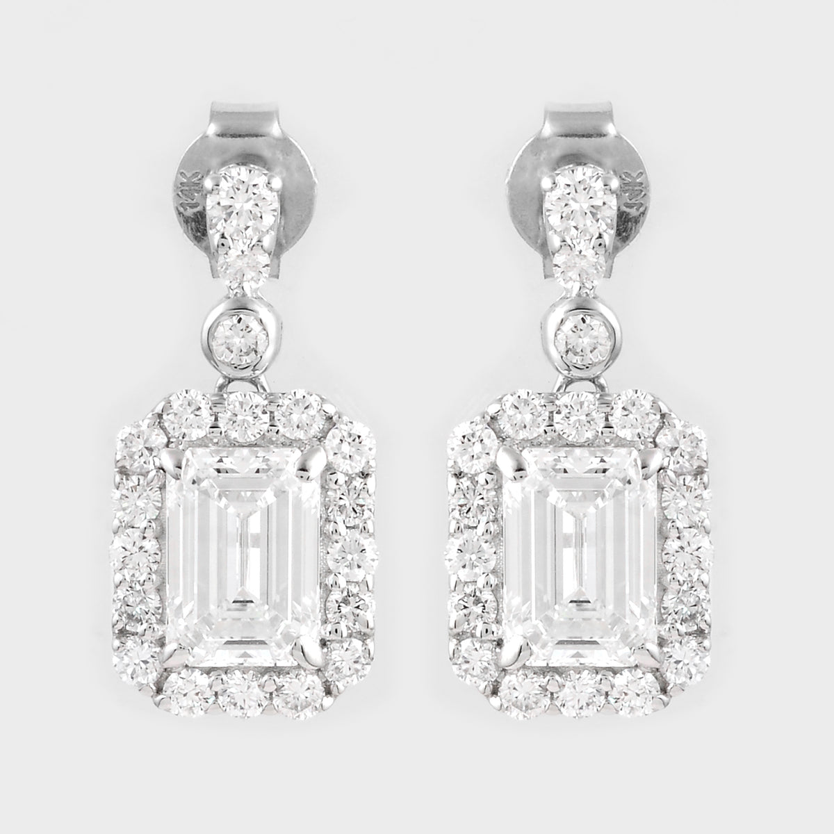 4.23 Carats Lab Grown Diamond 14K Gold Earrings