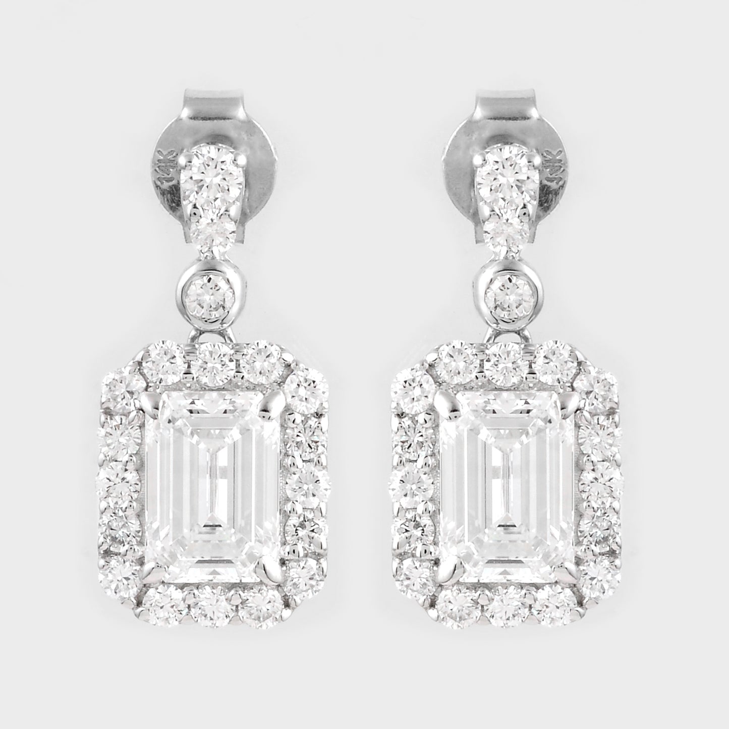 4.23 Carats Lab Grown Diamond 14K Gold Earrings