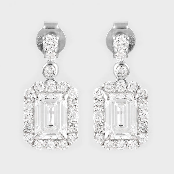 4.23 Carats Lab Grown Diamond 14K Gold Earrings