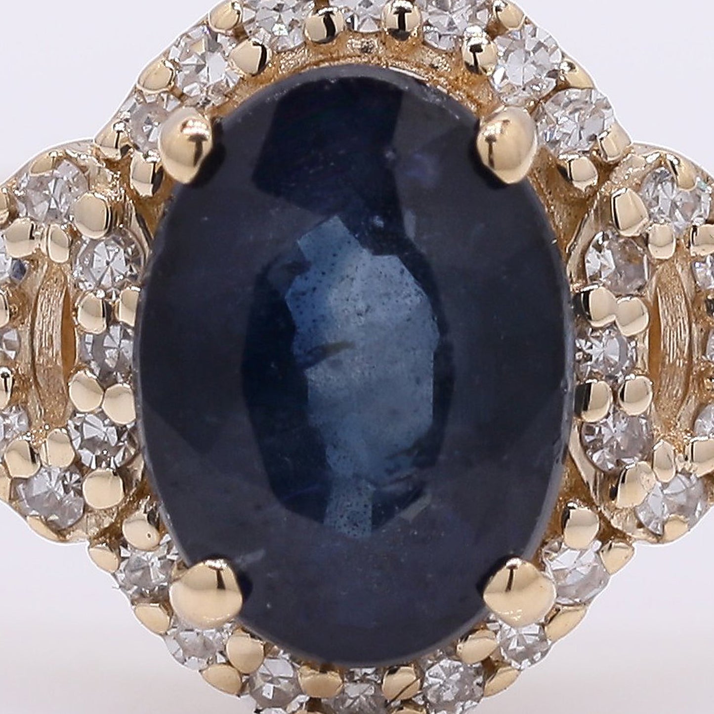 1.45 Ct Oval Mixed Cut Natural Sapphire 14K Gold Ring