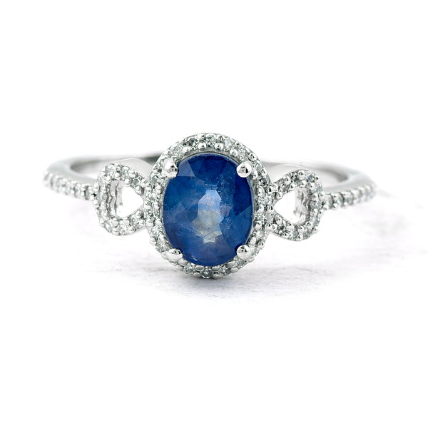 1.57 Ct Oval Mixed Cut Natural Sapphire 950 Platinum Ring