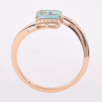 0.79 Ct Octagon Step Cut Natural Emerald 14K Gold Ring