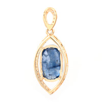 2.70 Ct Oval Mixed Cut Natural Sapphire 14K Gold Pendant
