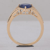 2.10 Ct Heart Blue Sapphire 9K Gold Ring