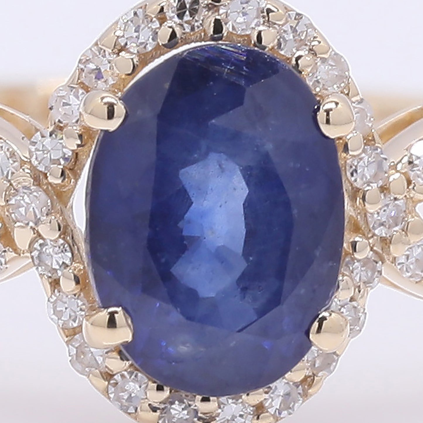 1.36 Ct Oval Mixed Cut Natural Sapphire 14K Gold Ring