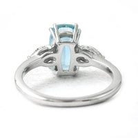 2.33 Ct Cushion Aquamarine 950 Platinum Ring