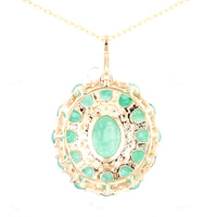 2.80 Ct Oval Emerald 14K Gold Pendant