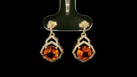 2.10 Ct Round Br.Opal 9K Gold Earrings