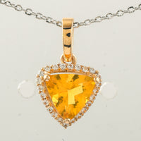 0.85 Ct Trillion Br.Fire Opal 9K Gold Pendant