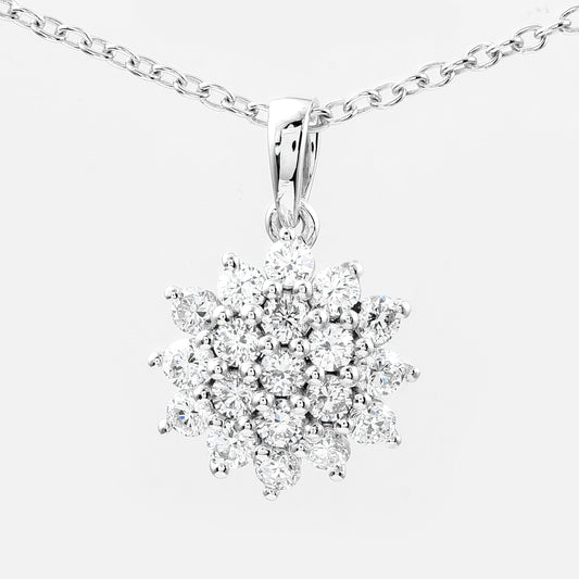 0.64 Ct Round Lab Grown Diamond 925 Silver Pendant