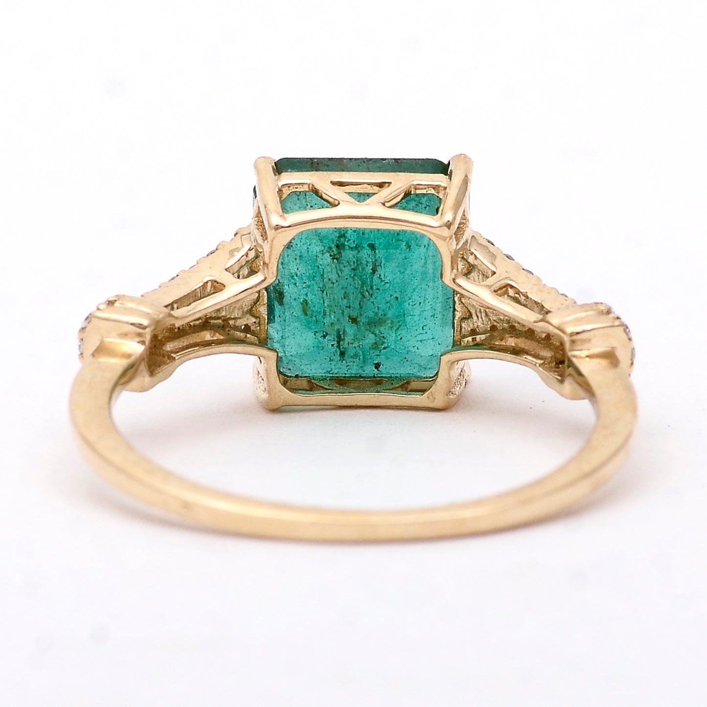 2.60 Ct Octagon Natural Emerald 14K Gold Ring
