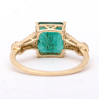 2.60 Ct Octagon Natural Emerald 14K Gold Ring
