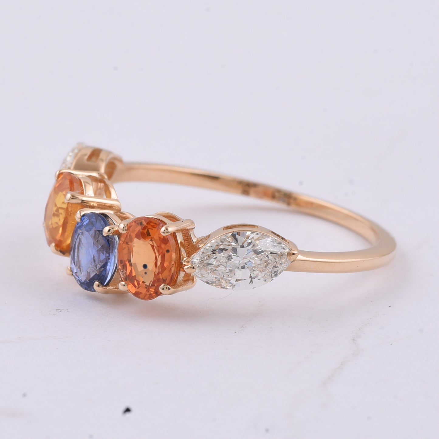 2.01 Ct Oval Natural Multi-Coloured Sapphire 14K Gold Ring