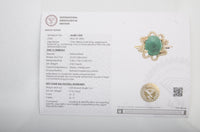 2.68 Ct Oval Cabochon Natural Beryl Emerald 14K Gold Ring