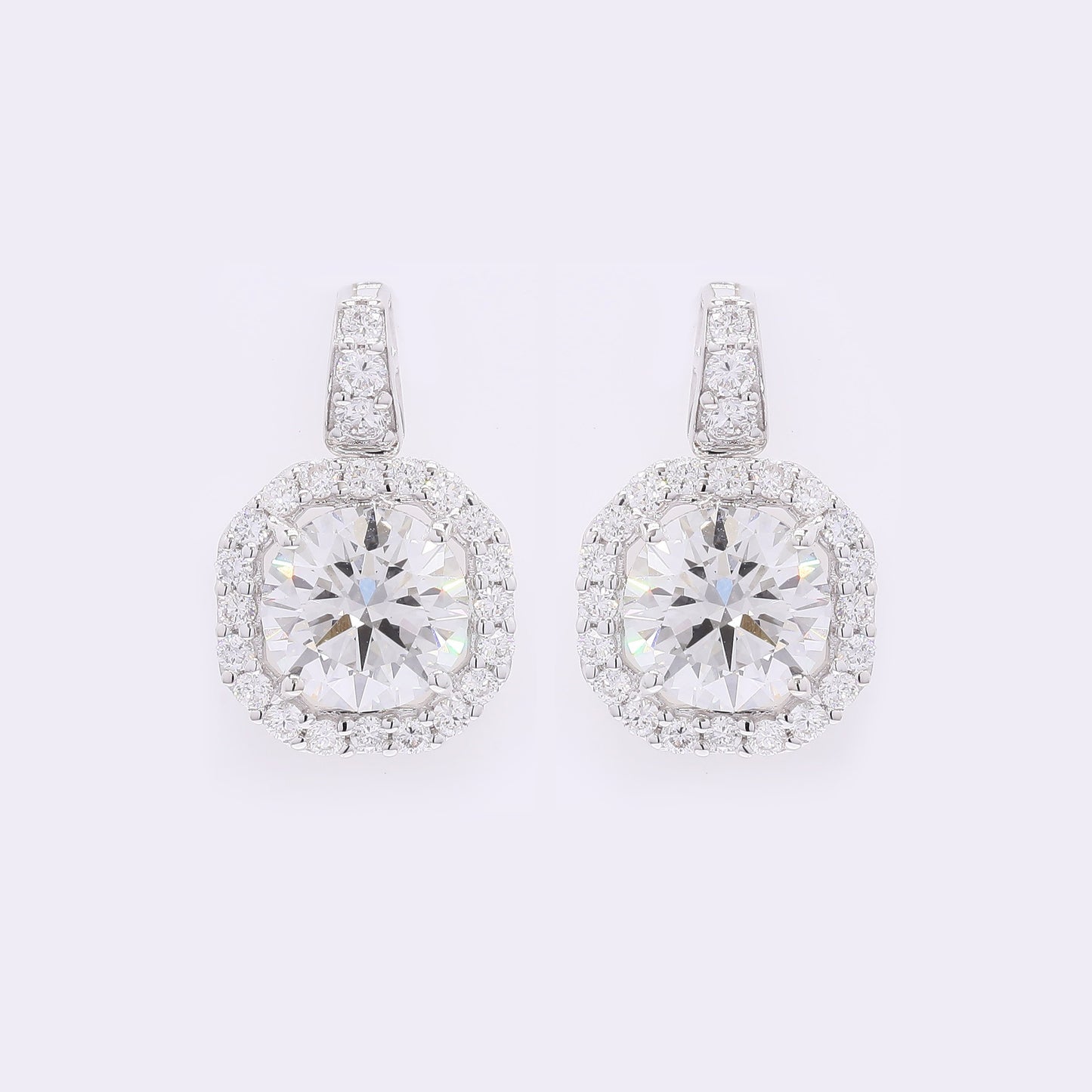 3.84 Carats Lab Grown Diamond 14K Gold Earrings