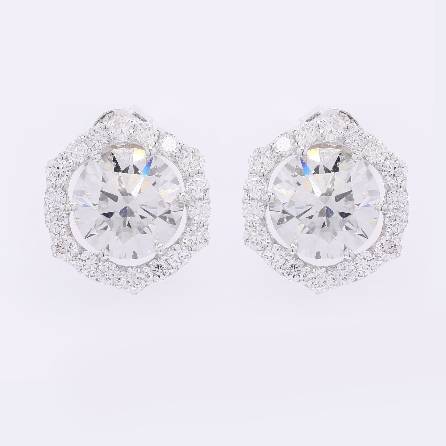 4.32 Carats Lab Grown Diamond 14K Gold Earrings