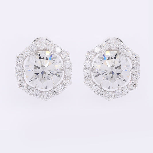 4.32 Carats Lab Grown Diamond 14K Gold Earrings