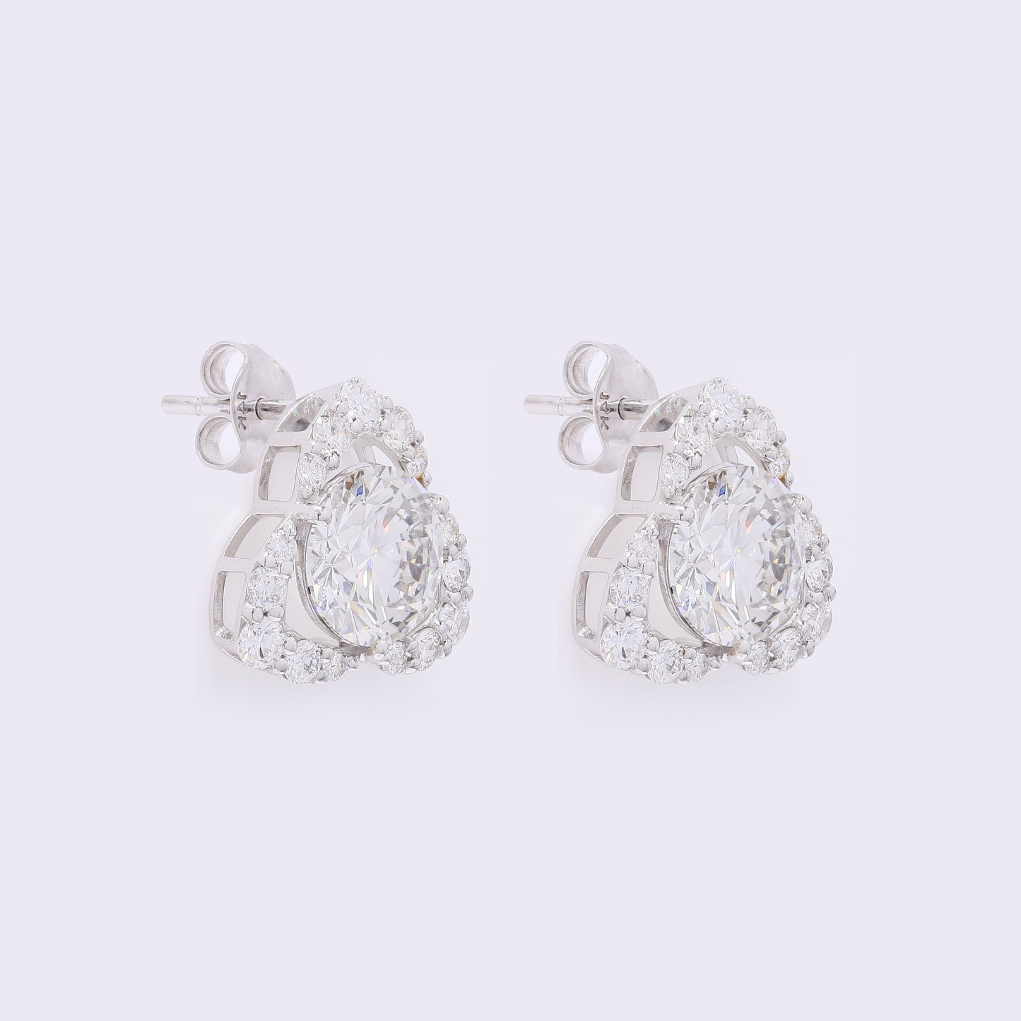 3.94 Carats Lab Grown Diamond 14K Gold Earrings