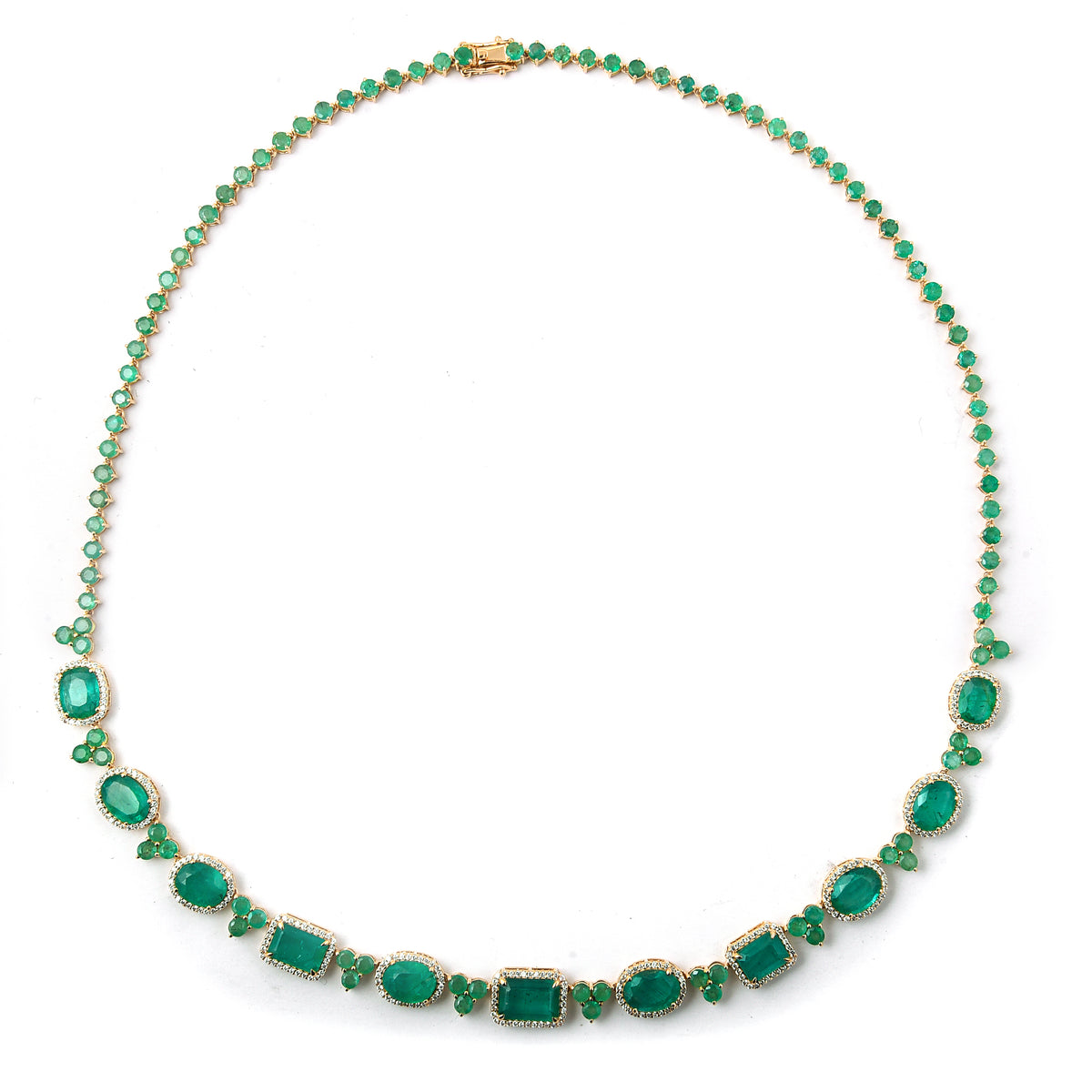 27.83 Ct Natural Emerald 14K Gold Necklace