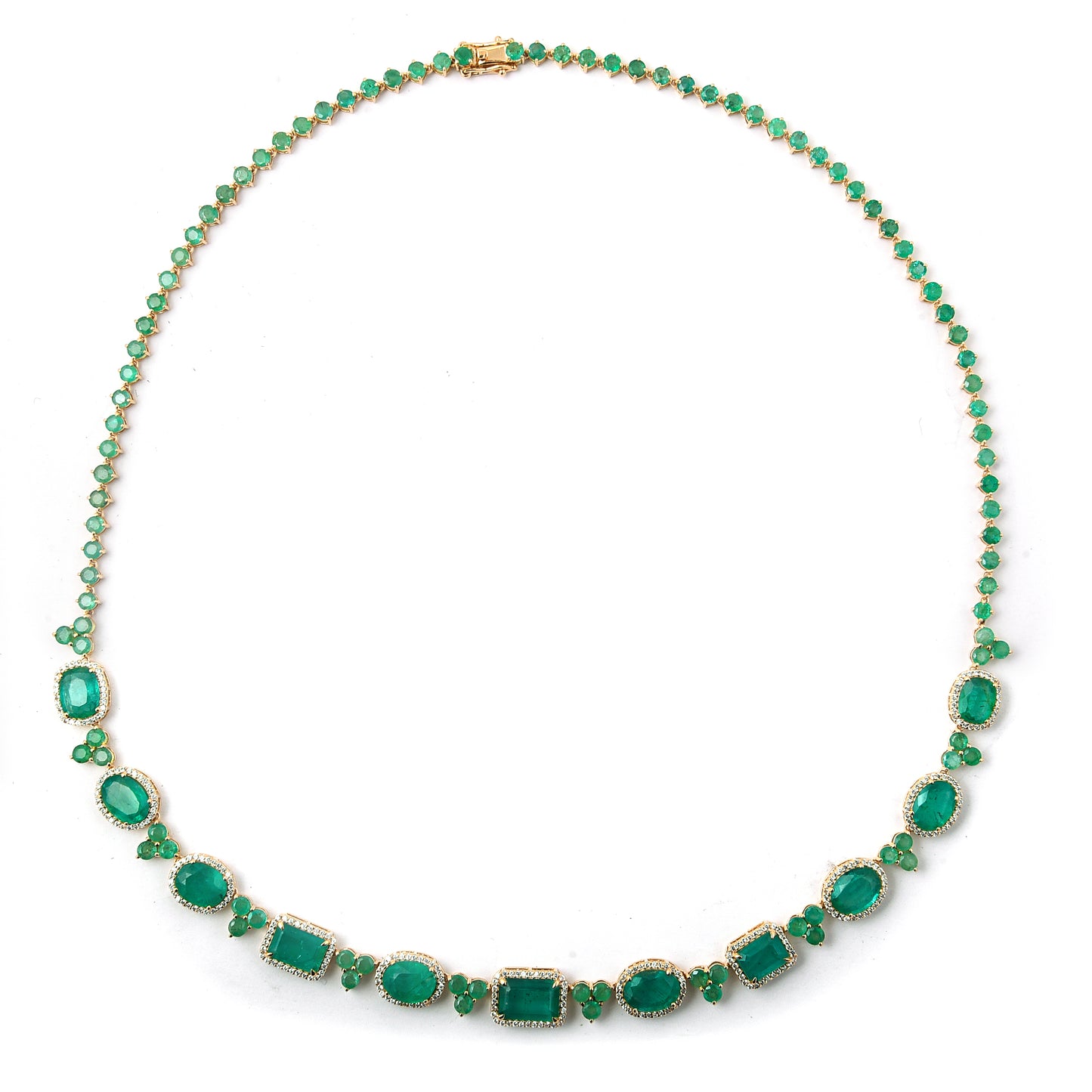 27.83 Ct Natural Emerald 14K Gold Necklace